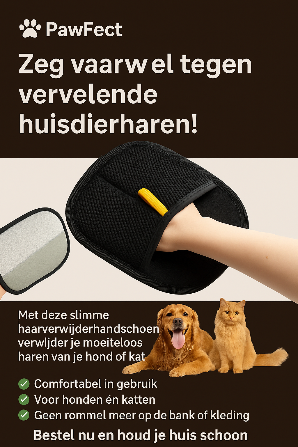 PawFect huisdierhaar verwijder handschoen